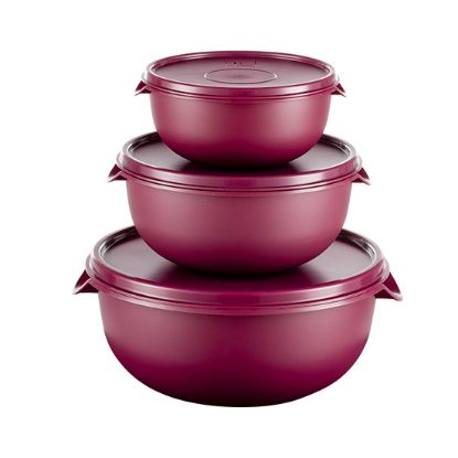 3pc Bowl Set & Lids - Cherry (1.25lt, 2.5lt, 5lt) - PS310 3pc Bowl Set & Lids - Cherry (1.25lt, 2.5lt, 5lt) - PS310
