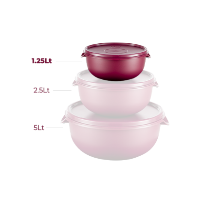 Bowl W/Lid 1.25Lt - Cherry - PS212 Bowl W/Lid 1.25Lt - Cherry - PS212