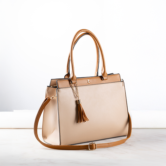 Picture of Tracey Satchel - Cream & Tan