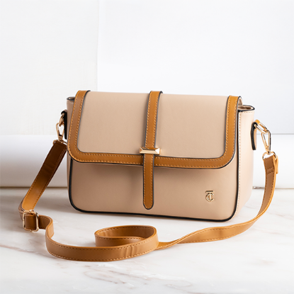 Show details for Tracey Crossbody - Cream & Tan Picture of Tracey Crossbody - Cream & Tan