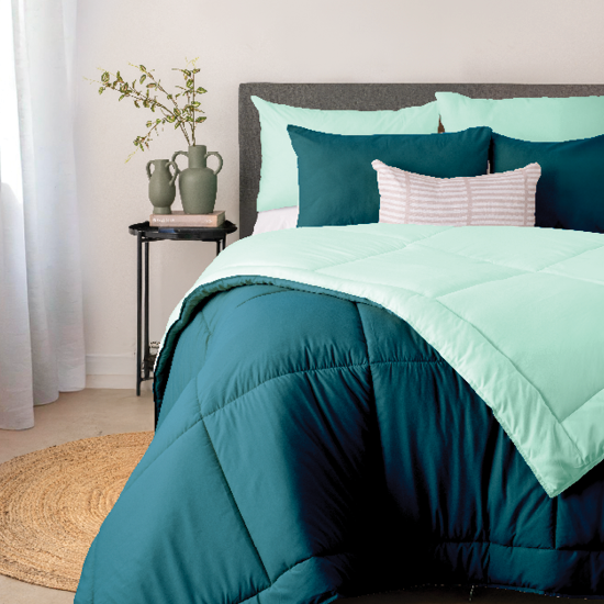 Picture of Teal/Light Teal Comforter 3pc Set - DBL 200 x200cm