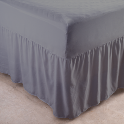 Show details for Fitted Sheet & Night Frill in One - Grey - King Picture of Fitted Sheet & Night Frill in One - Grey - King