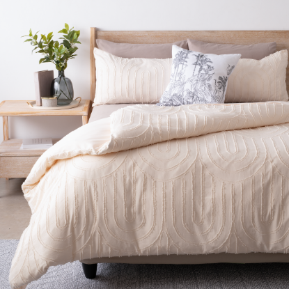 Show details for Tufted Duvet Cover 3pc Set - Ivory - DBL 200x200cm Picture of Tufted Duvet Cover 3pc Set - Ivory - DBL 200x200cm