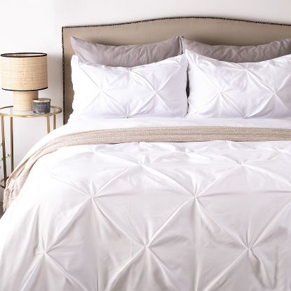 Show details for Pintuck Duvet Cover Set 3pc - White  - Queen Picture of Pintuck Duvet Cover Set 3pc - White  - Queen
