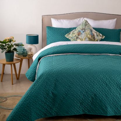 Show details for Cullinan Quilt Bed Set 3pc - Teal - King Picture of Cullinan Quilt Bed Set 3pc - Teal - King